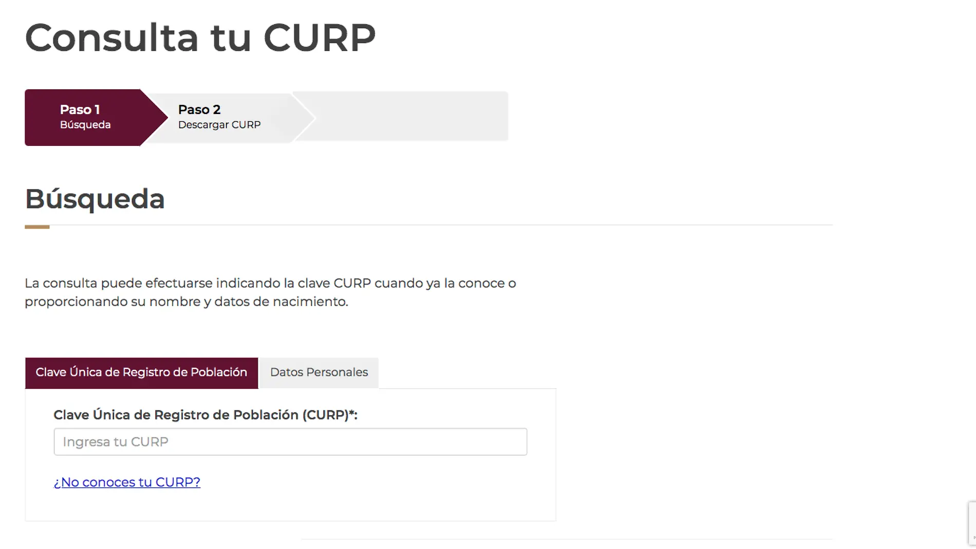 Portal CURP